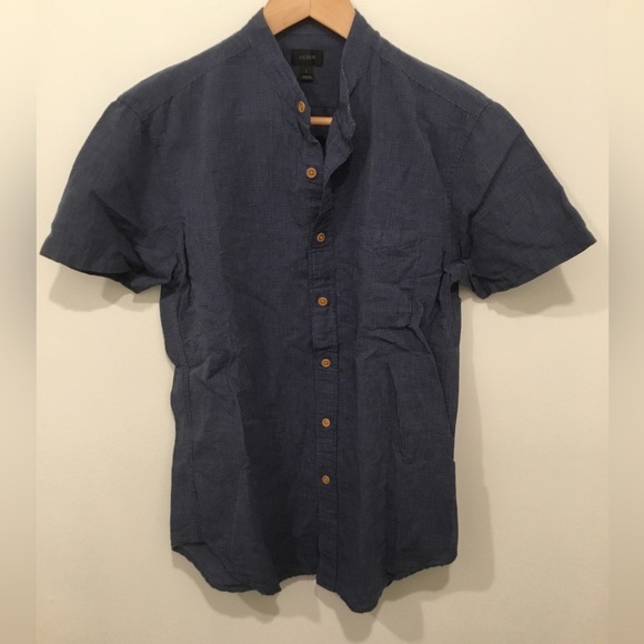 J. Crew Other - J. Crew Band Collar Buttondown Linen Shirt (Small)